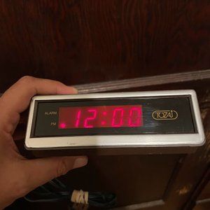 Tozai Wood Grain Alarm Clock Snooze Model ATC3035 Tested Works